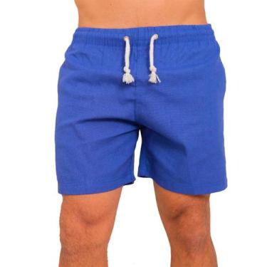 Imagem de Short Linho Masculino Mauricinho Básico Premium Casual Confortável Ver