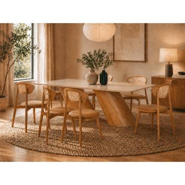 Imagem de Sala de Jantar maciça 6 cadeiras 2,20m corino Orion Imperial