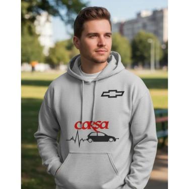 Imagem de Blusa De Moletom Casaco Frio Chevrolet Corsa Bolso Capuz - Marinho Sto
