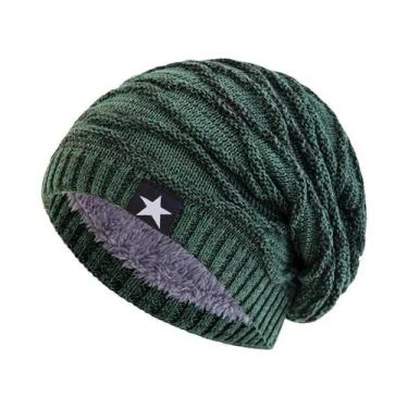 Imagem de Gorro De Inverno Unissex Com Forro De Pelúcia, Quente, Tricotado, Com 