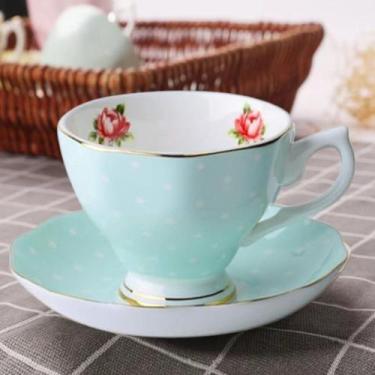 Imagem de Xícara de Porcelana - Poá verde Água - Thompson