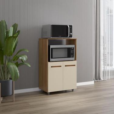 Imagem de Amário Multiuso Tais 60cm 2 Portas 1 Nicho para Microondas - Savana/Of
