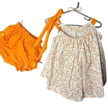 Imagem de Conjunto Bunda Rica Bebê Menina com Babados Luxo - Baby Luxo, Kit 3