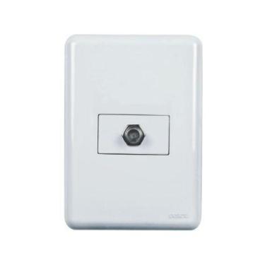 Imagem de Kit c/ 20PC Conj Placa 4x2 Branca Conector Antena Tv Video 2308  Pumal