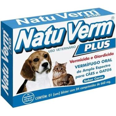 Imagem de Natu Verm Plus Vermifugo Para Cães e Gatos 04 comp VetBras