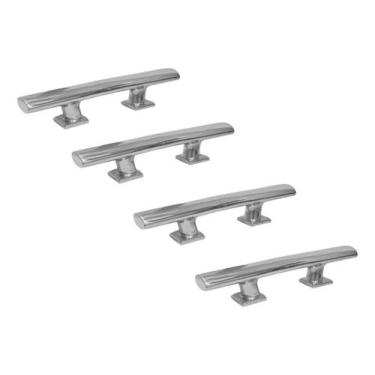 Imagem de Cunho Amarra Cabo Escandinavo Aço Inox 10 25 Cm Barco Kit 4 - Noster N