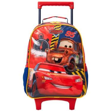 Imagem de Mochila De Rodinhas Escolar Infantil Carros Disney Pixar, Vermelho