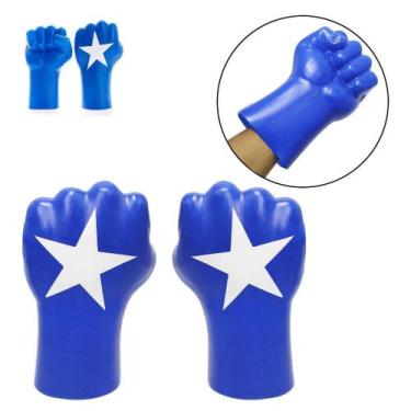 Imagem de luva de boxe infantil de plastico azul com 2 pecas 27,5X18cm na rede -