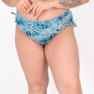 Imagem de Calcinha de Biquíni Plus Size Detalhe Lateral Fio Dental Duplo Azul Ni