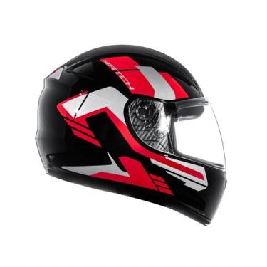 Imagem de Capacete Moto Fechado Feminino Masculino Fly F-9 Match, Preto Brilhant