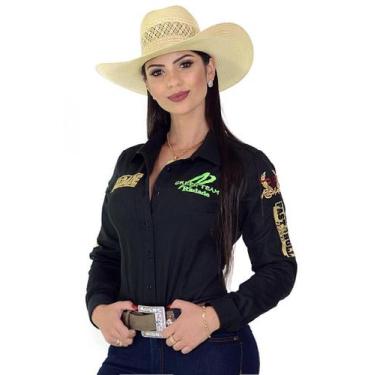 Imagem de Camisa Bordada Radade Feminina Country Green Team, Preto, GG