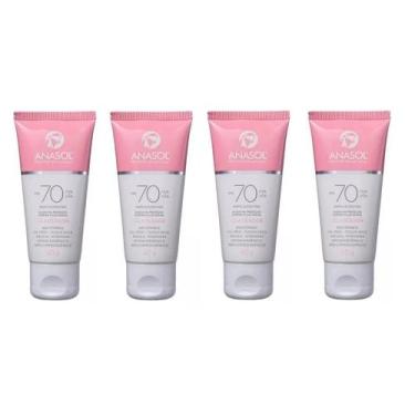 Imagem de Kit 4 Protetor Solar Anasol Facial Clareador Fps 70 - Dahuer
