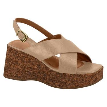 Imagem de Sandália Feminina Vizzano Plataforma Slingback 6559.101, 38, Bege