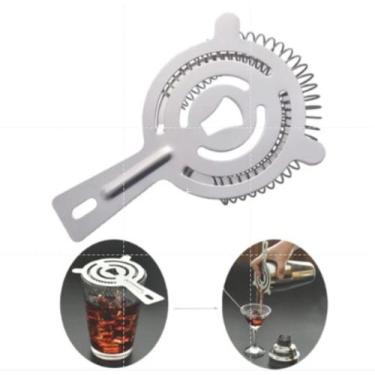Imagem de Kit 2 Coador De Gelo Profissional Em Aço Inox Barman Bebidas - Coisari
