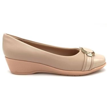 Imagem de Sapato Feminino Anabela Piccadilly 143227, Marfim, 38