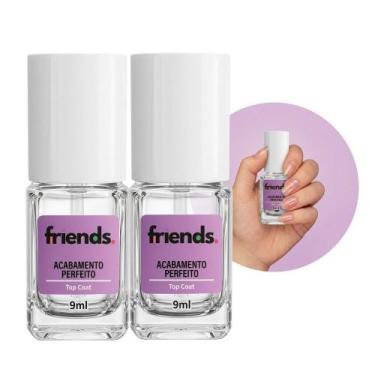 Imagem de Kit 2 Base Esmalte Finalizador Incolor Acabamento Perfeito Top Coat Fr