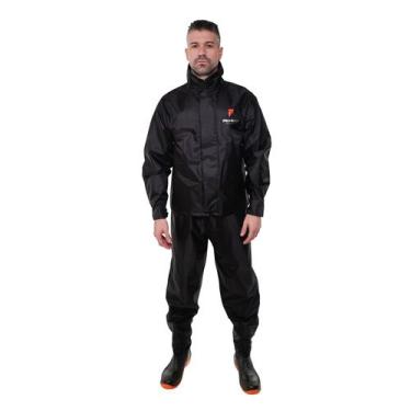 Imagem de Capa de Chuva Motoqueiro Emborrachado Masculino Com Gola Para Motocicl
