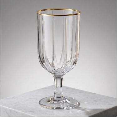 Imagem de Jogo 6 Taças Refinatto Cristal 330ml Borda Dourada Transparente - L'He
