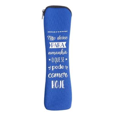 Imagem de Porta Talher ou Escova de Dente Azul Multiuso Com Frase Cosy
