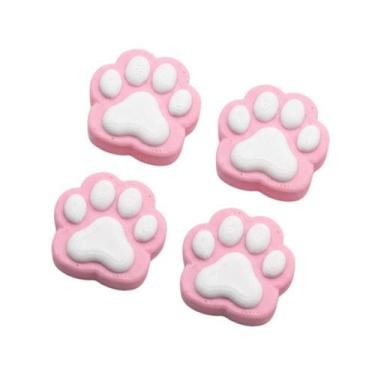 Imagem de Kit 4 Imãs Patinha Geladeira Cachorro Gato Rosa - FLEX3D
