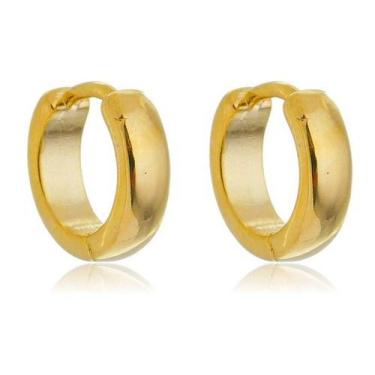 Imagem de Brinco Argola Lisa Grossa Pequena Daiana Banhado em ouro 18k - Relikie