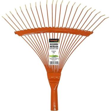 Imagem de Vasoura metálica 22 dentes sem cabo para jardim famastil f8005