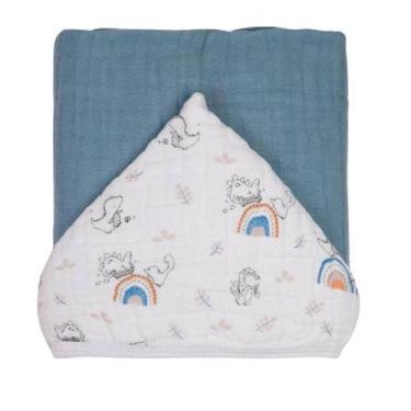 Imagem de Toalha de banho bebe soft premium liso papi baby com capuz 90cm x 70cm