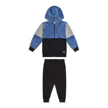 Imagem de Conjunto Moletom Infantil Boca Grande 19100, 2, Preto