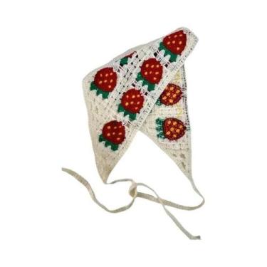 Imagem de Lenço Triangular Elegante De Tricô Para Mulheres, Acessório De Cabelo 