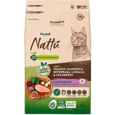 Imagem de Ração Seca PremieR Nattú Mandioca para Gatos Castrados 7,5kg