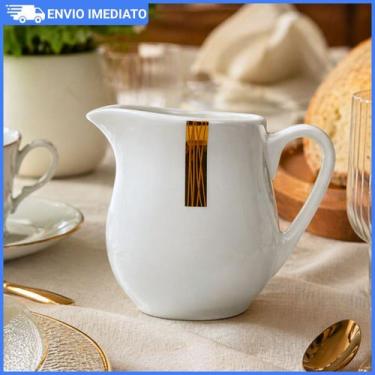 Imagem de Jarra Leiteira De Porcelana Branco 300mL Lumiere Luxo Elegante Mesa Po