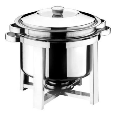 Imagem de Rechaud Redondo 7 Litros Banho Maria 100% Inox Com Tampa - Zanella