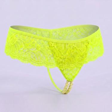 Imagem de Calcinha Plus Size Fio Renda Pérolas Tailandesa Fluorescente - Talita,
