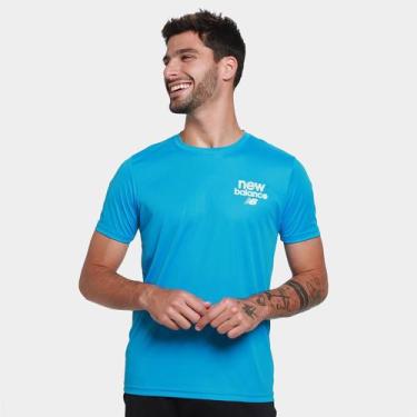 Imagem de Camiseta New Balance Sport Left Chest Masculina, Azul, M
