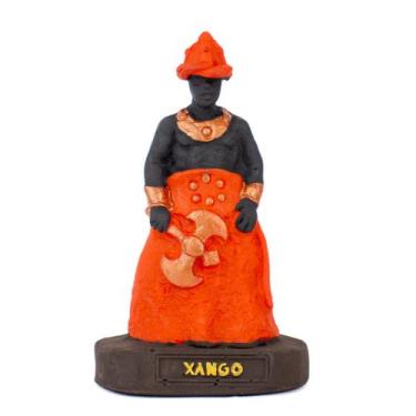Imagem de Escultura Orixá Xangô Vermelho 9,50 cm em Resina - Lua Mística - 100% 