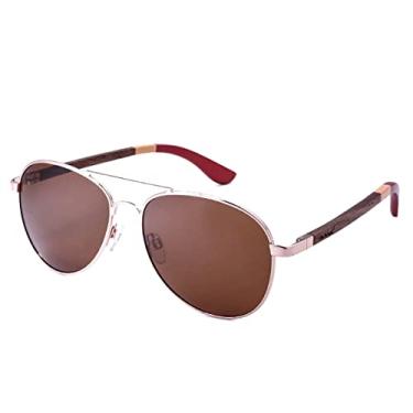 Imagem de Óculos de Sol Retro Estilo Madeira Artesanal HU WOOD Polarizados UV400 GR8001 (3)