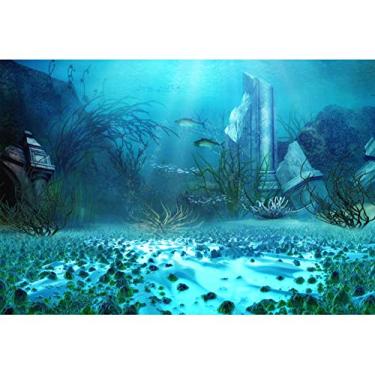 Imagem de Yeele Fundo mundial subaquático de 3 x 2,4 m fundo colorido fundo marinho fundo marinho aquário recife de coral foto pano de fundo infantil menina menino festa de aniversário decorações sob o mar fotografia estúdio adereços