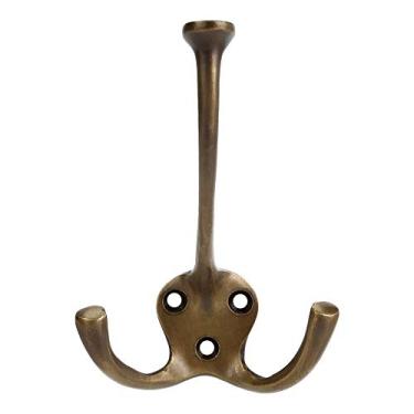 Imagem de Conjunto de 4 ganchos de revestimento duplo, resistentes montados na parede, 10,5 cm, ganchos de revestimento triplo, ganchos decorativos de ferro utilitário com ferragens de fácil instalação,