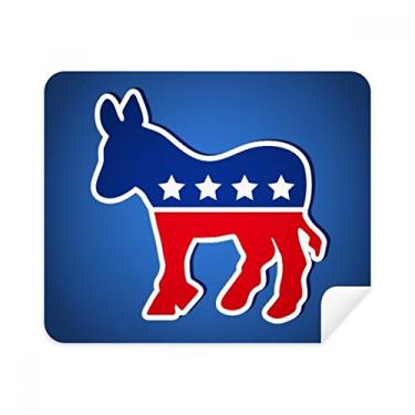 Imagem de Pano de limpeza para festa democrática com emblema America Burro, 2 peças, tecido de camurça
