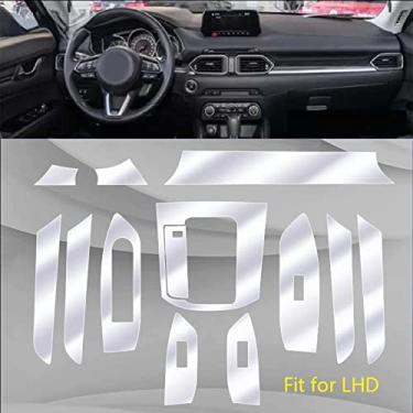 Imagem de TOYOREY Adesivos para interior do carro console central painel apoio de braço filme protetor de TPU transparente, acessórios para Mazda CX-5 2017-2021