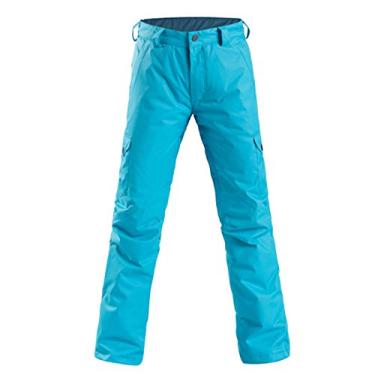 Imagem de Calça feminina de esqui com bolso com zíper, impermeável à prova de vento calças térmicas para neve enchendo algodão golfe calças de viagem para mulheres snowboarding esportes de inverno roupa de esqui durável