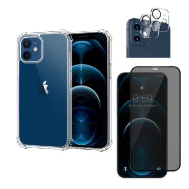 Imagem de Kit Capa Capinha, Película 9D Privacidade, Película de Câmera 3D para iPhone 12 Mini, 12, 12 Pro, 12 Pro Max - (C7COMPANY) (iPhone 12 Mini (5.4))