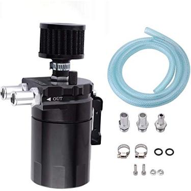 Imagem de ESPEEDER Tanque de óleo universal de alumínio para coletar óleo polido, reservatório desfocado, preto com filtro de respiração de 300 ml