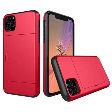Imagem de Capa de slots de cartão deslizante de luxo para iPhone 13 12 11 Pro Max Mini 7 8 6 6S Plus SE 2020 X XR XS MAX 5 5S 13mini 13pro Case Funda, vermelho, para iPhone 5 5S SE
