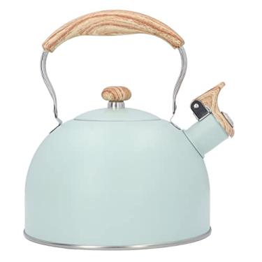 Imagem de Luqeeg Chaleira de 2,5 litros, chaleira de água quente rápida para ferver, bule de chá de aço inoxidável com alça de resfriamento, chaleira de café para cozinha, isolamento térmico (verde menta)