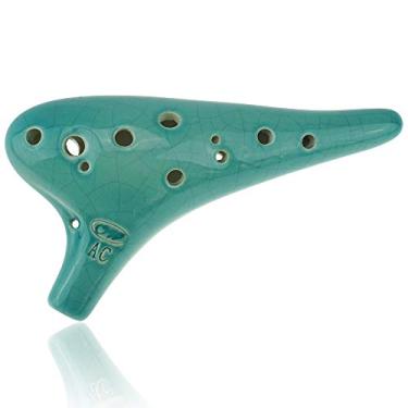 Imagem de "The Voice of the Earth" Ocarina alto C de 12 furos, tecnologia de queima de gelo azul, design exclusivo e bem sintonizado, alto desempenho de custo, OcarinaWind