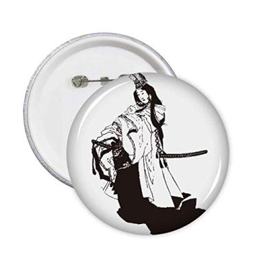 Imagem de Ilustração de Quimono Japonês Preto Broche Emblema Decoração Acessório 5 peças