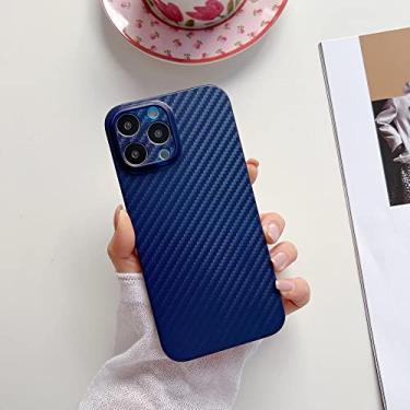 Imagem de Capa rígida ultra fina com padrão de fibra de carbono para iPhone 13 Pro Max 11 12 Mini X XS Max XR 7 8 Plus SE 2022 Capa fosca, azul marinho, para iPhone 8