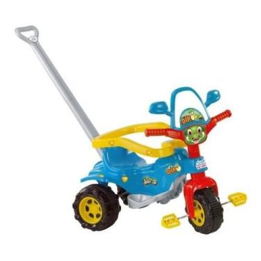 Imagem de Triciclo Velotrol Infantil Tonquinha Bebe Motoca Menino Dino Azul Magi