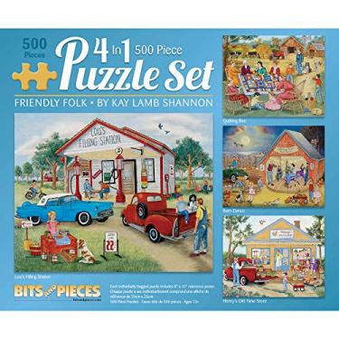 Imagem de Bits and Pieces – 4-in-1 Multi-Pack Large 500 Piece Jigsaw Puzzles for Adults – Jigsaw Puzzle Set Bundle by Artist Kay Lamb Shannon, Completed Puzzle Size: 16" x 20"